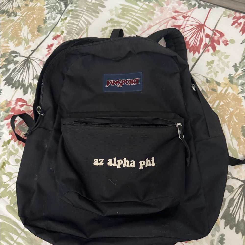Jansport Classic Black Backpack with Embroidery